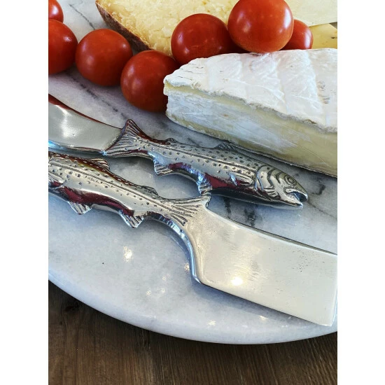 Arthur Court Designs Trout Cheese Set Marble Dinnerware & Flatware 3 Arthur Court Designs Trout Cheese Set Marble Dinnerware & Flatware - Image 3