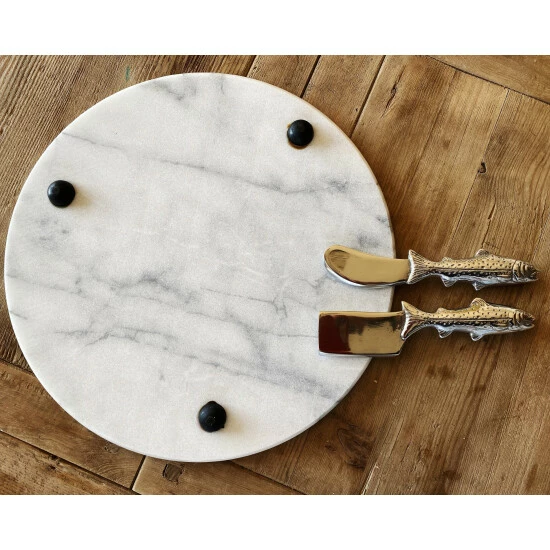 Arthur Court Designs Trout Cheese Set Marble Dinnerware & Flatware 4 Arthur Court Designs Trout Cheese Set Marble Dinnerware & Flatware - Image 4