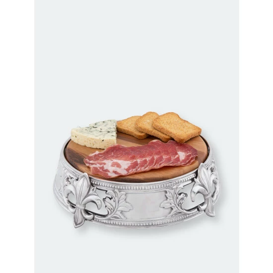 Arthur Court Designs Fleur De Lis Cheese Pedestal Serveware 2 Arthur Court Designs Fleur De Lis Cheese Pedestal Serveware - Image 2