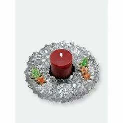 Arthur Court Designs Pinecone Wreath Round Tray 14 Serveware