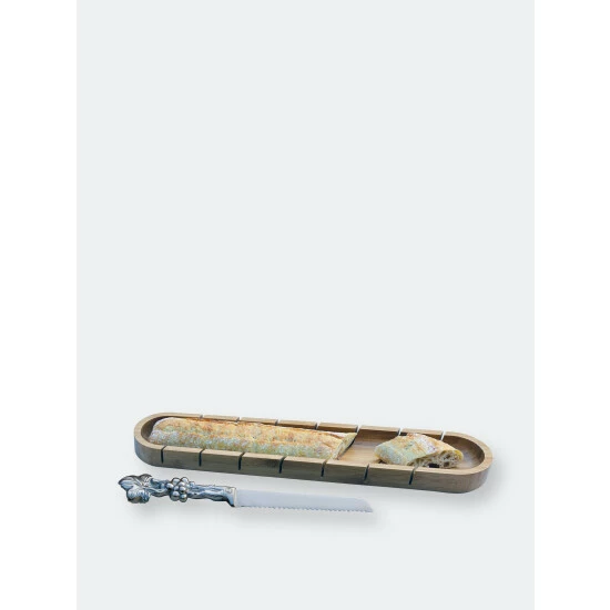 Arthur Court Designs Baguette Board With Grape Bread Knife Knives & Cutting Boards 4 Arthur Court Designs Baguette Board With Grape Bread Knife Knives & Cutting Boards - Image 4