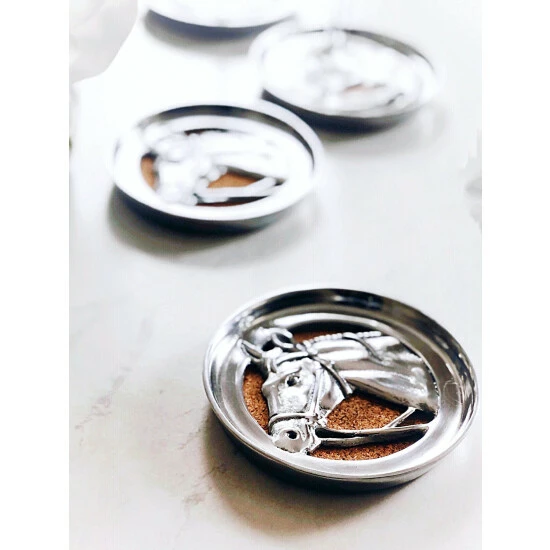 Arthur Court Designs Equestrian Drink Coaster Set Of 4 Barware 1 Arthur Court Designs Equestrian Drink Coaster Set Of 4 Barware