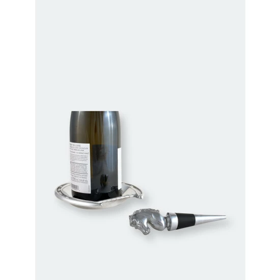 Arthur Court Designs Horseshoe Wine Coaster And Stopper Set Barware 2 Arthur Court Designs Horseshoe Wine Coaster And Stopper Set Barware - Image 2