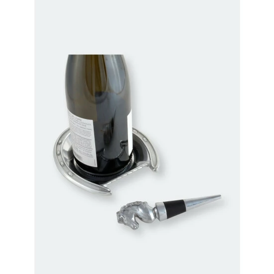 Arthur Court Designs Horseshoe Wine Coaster And Stopper Set Barware 4 Arthur Court Designs Horseshoe Wine Coaster And Stopper Set Barware - Image 4