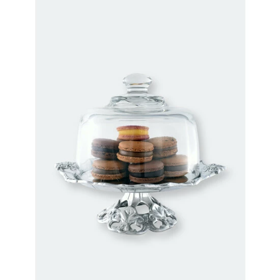 Arthur Court Designs Fleur-De-Lis Plate With Glass Dome Serveware 2 Arthur Court Designs Fleur-De-Lis Plate With Glass Dome Serveware - Image 2
