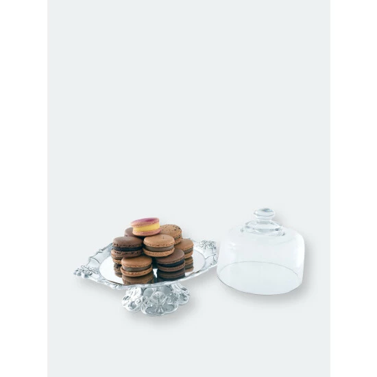 Arthur Court Designs Fleur-De-Lis Plate With Glass Dome Serveware 3 Arthur Court Designs Fleur-De-Lis Plate With Glass Dome Serveware - Image 3
