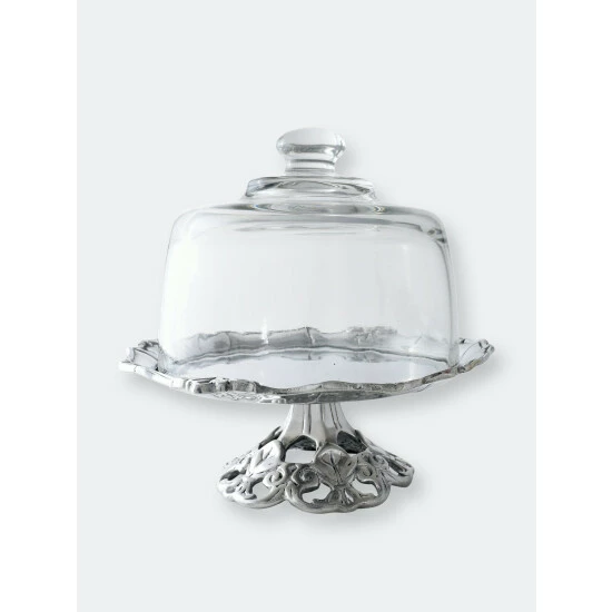 Arthur Court Designs Fleur-De-Lis Plate With Glass Dome Serveware 6 Arthur Court Designs Fleur-De-Lis Plate With Glass Dome Serveware - Image 6