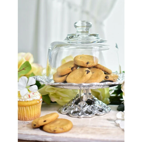 Arthur Court Designs Fleur-De-Lis Plate With Glass Dome Serveware 7 Arthur Court Designs Fleur-De-Lis Plate With Glass Dome Serveware - Image 7