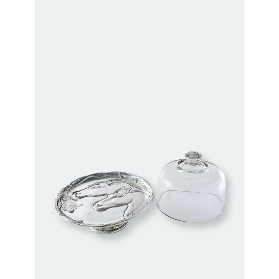 Arthur Court Designs Horse Plate With Glass Dome Serveware 2 Arthur Court Designs Horse Plate With Glass Dome Serveware - Image 2