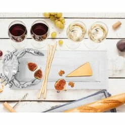 Arthur Court Designs Crab Glass Oblong Tray Serveware