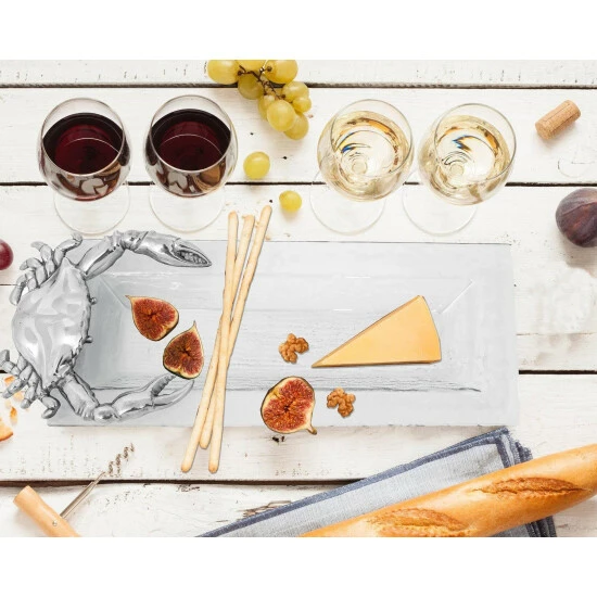 Arthur Court Designs Crab Glass Oblong Tray Serveware 1 Arthur Court Designs Crab Glass Oblong Tray Serveware