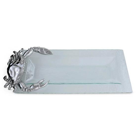 Arthur Court Designs Crab Glass Oblong Tray Serveware 5 Arthur Court Designs Crab Glass Oblong Tray Serveware - Image 5