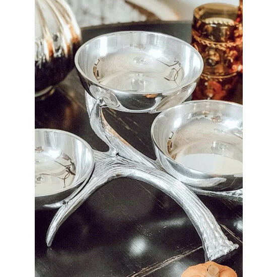 Arthur Court Designs Antler 3-Tiered Bowl Dinnerware & Flatware 6 Arthur Court Designs Antler 3-Tiered Bowl Dinnerware & Flatware - Image 6