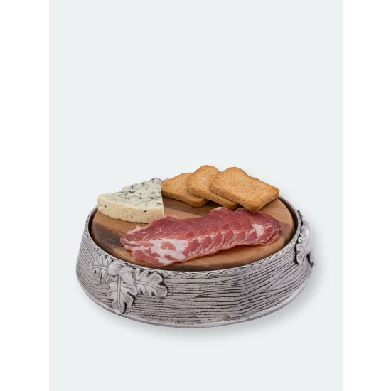 Arthur Court Designs Acorn Oak Leaf Cheese Pedestal Serveware 1 Arthur Court Designs Acorn Oak Leaf Cheese Pedestal Serveware