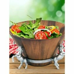 Arthur Court Designs Horse Wood Tall Salad Bowl Dinnerware & Flatware
