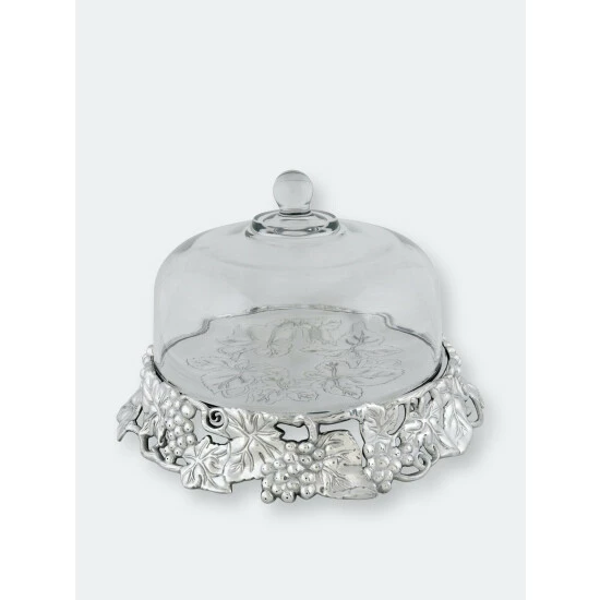 Arthur Court Designs Grape Cake Stand Glass Dome Serveware 2 Arthur Court Designs Grape Cake Stand Glass Dome Serveware - Image 2
