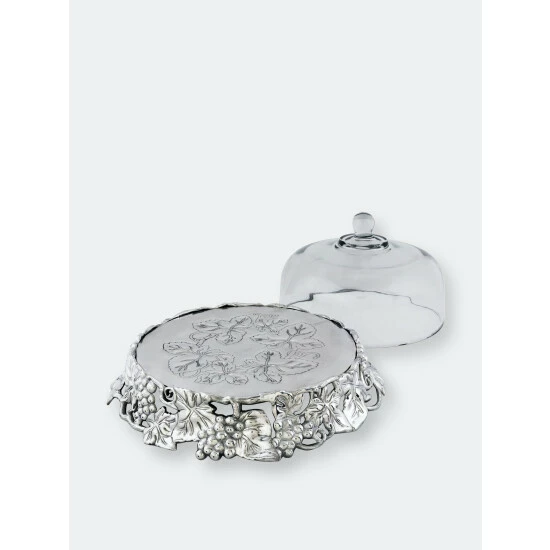 Arthur Court Designs Grape Cake Stand Glass Dome Serveware 3 Arthur Court Designs Grape Cake Stand Glass Dome Serveware - Image 3