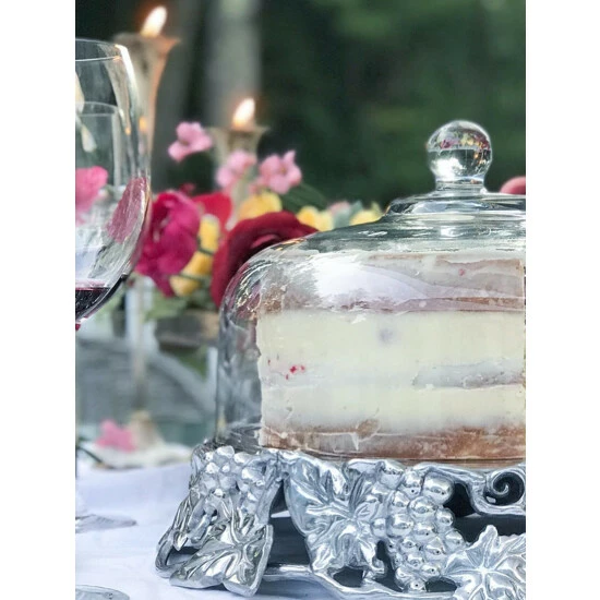 Arthur Court Designs Grape Cake Stand Glass Dome Serveware 7 Arthur Court Designs Grape Cake Stand Glass Dome Serveware - Image 7