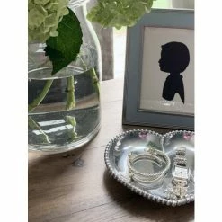 Arthur Court Designs Engravable Beaded Heart Tray Serveware