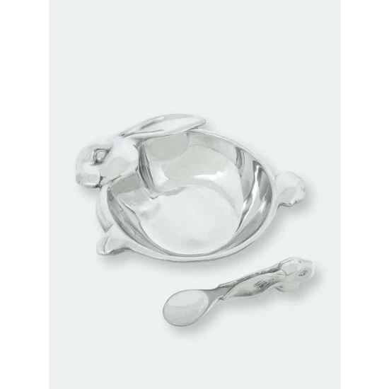 Arthur Court Designs Baby Bunny Keepsake Bowl&Spoon Dinnerware & Flatware 1 Arthur Court Designs Baby Bunny Keepsake Bowl&Spoon Dinnerware & Flatware