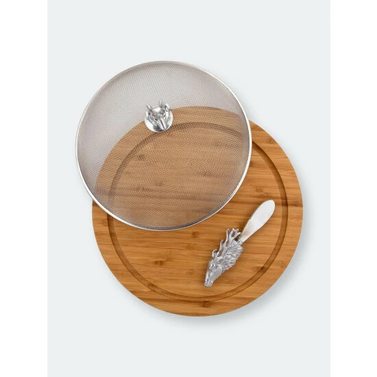 Arthur Court Designs Elk Head 3 Piece Picnic Cheese Board / Spreader Serveware Arthur Court Designs Elk Head 3 Piece Picnic Cheese Board / Spreader Serveware -Arthur Court Designs Sales unnamed file 3614