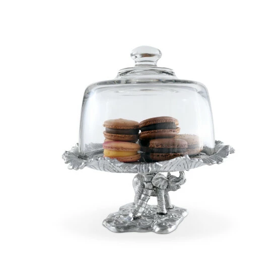 Arthur Court Designs Elephant Plate With Glass Dome Serveware 2 Arthur Court Designs Elephant Plate With Glass Dome Serveware - Image 2