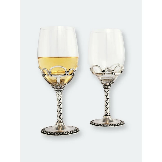 Arthur Court Designs Equestrian Pair Of Wine Glasses Barware 1 Arthur Court Designs Equestrian Pair Of Wine Glasses Barware