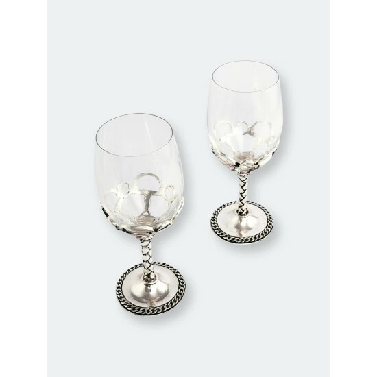 Arthur Court Designs Equestrian Pair Of Wine Glasses Barware 2 Arthur Court Designs Equestrian Pair Of Wine Glasses Barware - Image 2