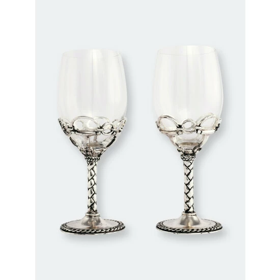 Arthur Court Designs Equestrian Pair Of Wine Glasses Barware 3 Arthur Court Designs Equestrian Pair Of Wine Glasses Barware - Image 3