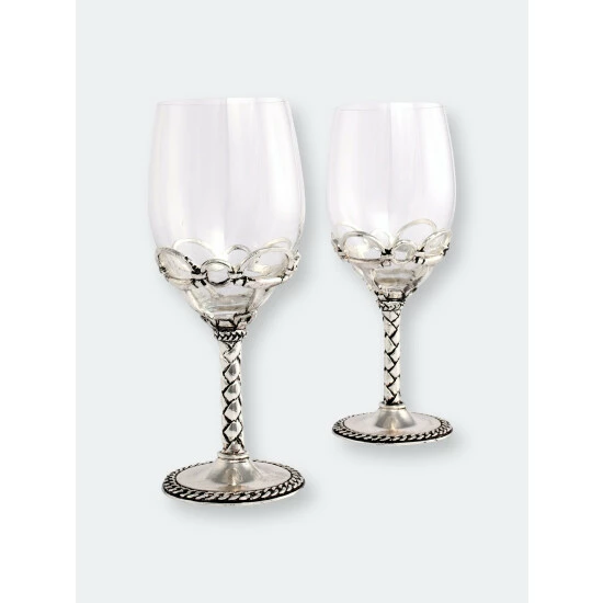 Arthur Court Designs Equestrian Pair Of Wine Glasses Barware 5 Arthur Court Designs Equestrian Pair Of Wine Glasses Barware - Image 5