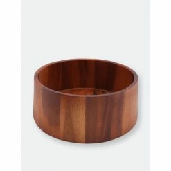 Arthur Court Designs Tulip Shape Acacia Wood Salad Bowl Large Dinnerware & Flatware