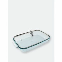 Arthur Court Designs Deer Head Lid With Pyrex 3 Quart Baking Dish Bakeware