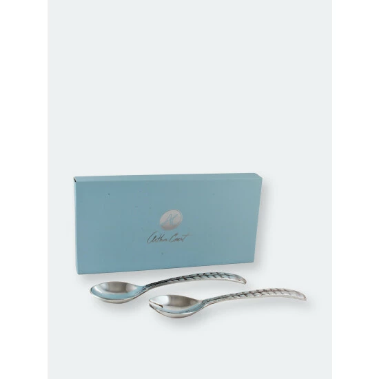 Arthur Court Designs Feather Salad Servers Serveware 3 Arthur Court Designs Feather Salad Servers Serveware - Image 3