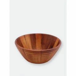 Arthur Court Designs Bee Hive Style Wooden Acacia Salad Bowl Large Dinnerware & Flatware