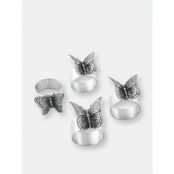 Arthur Court Designs Butterfly Napkin Rings - Set Of 4 Dinnerware & Flatware
