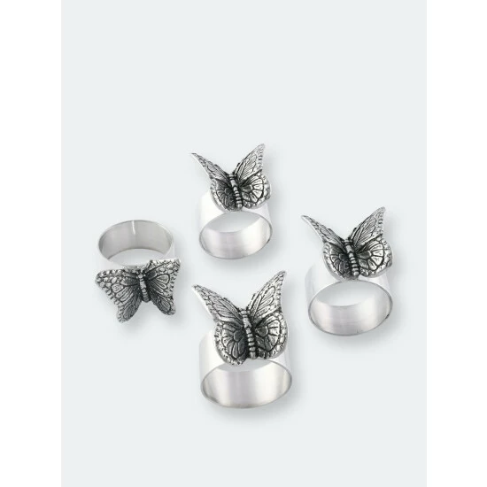 Arthur Court Designs Butterfly Napkin Rings - Set Of 4 Dinnerware & Flatware 1 Arthur Court Designs Butterfly Napkin Rings - Set Of 4 Dinnerware & Flatware